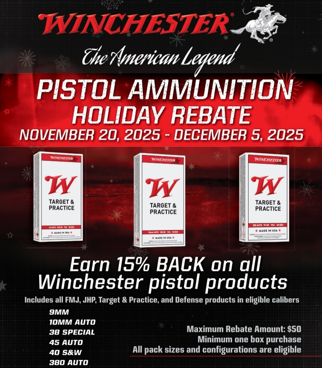 Winchester Pistol Ammunition Holiday Rebate