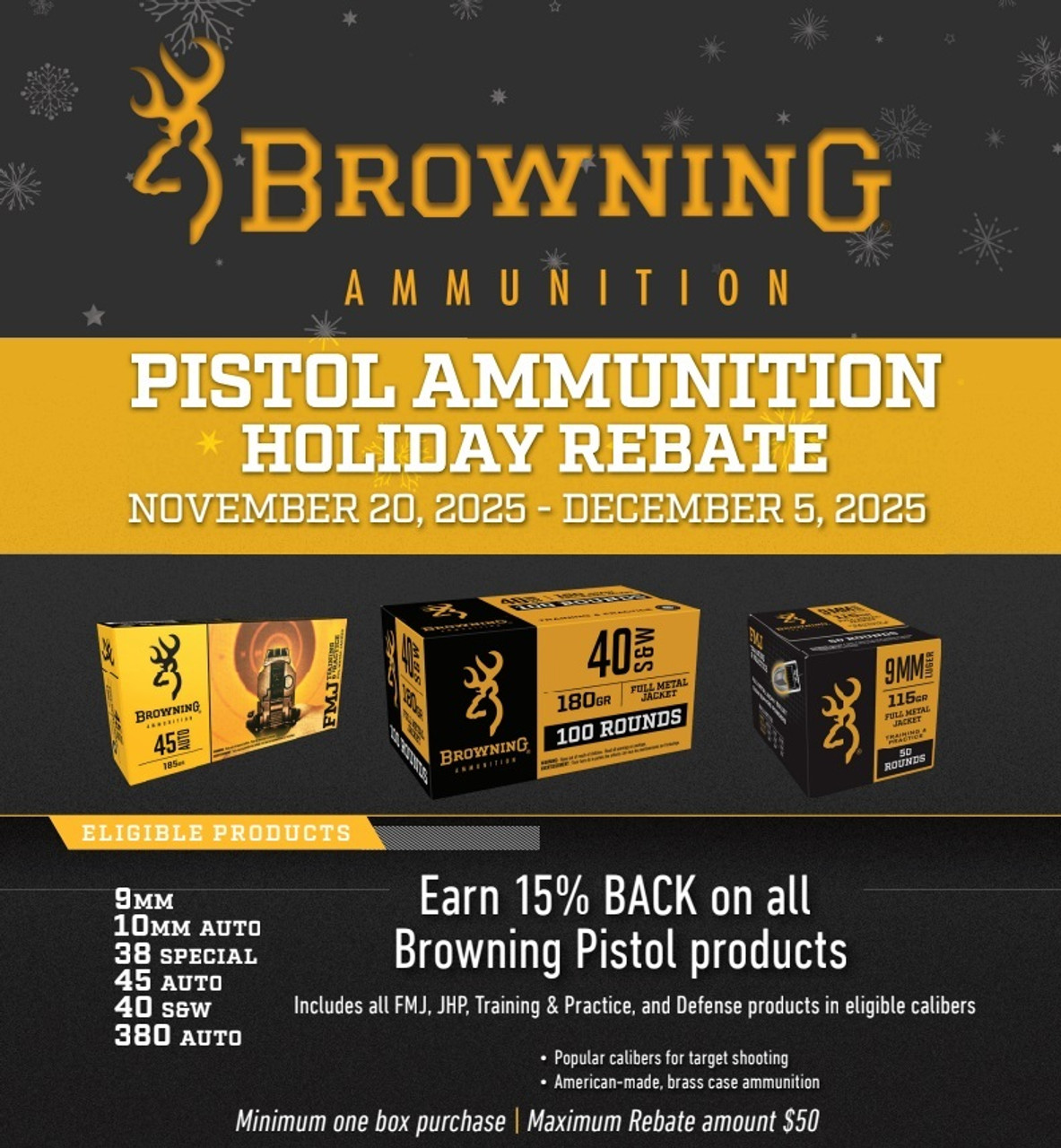Browning Pistol Ammunition Holiday Rebate