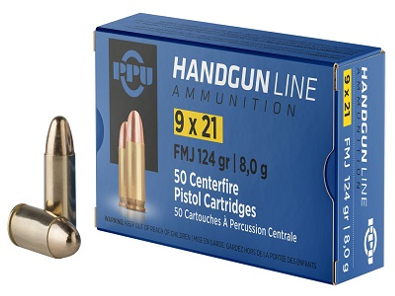 Prvi 9x21mm IMI Ammunition PPH921 124 Grain Full Metal Jacket 