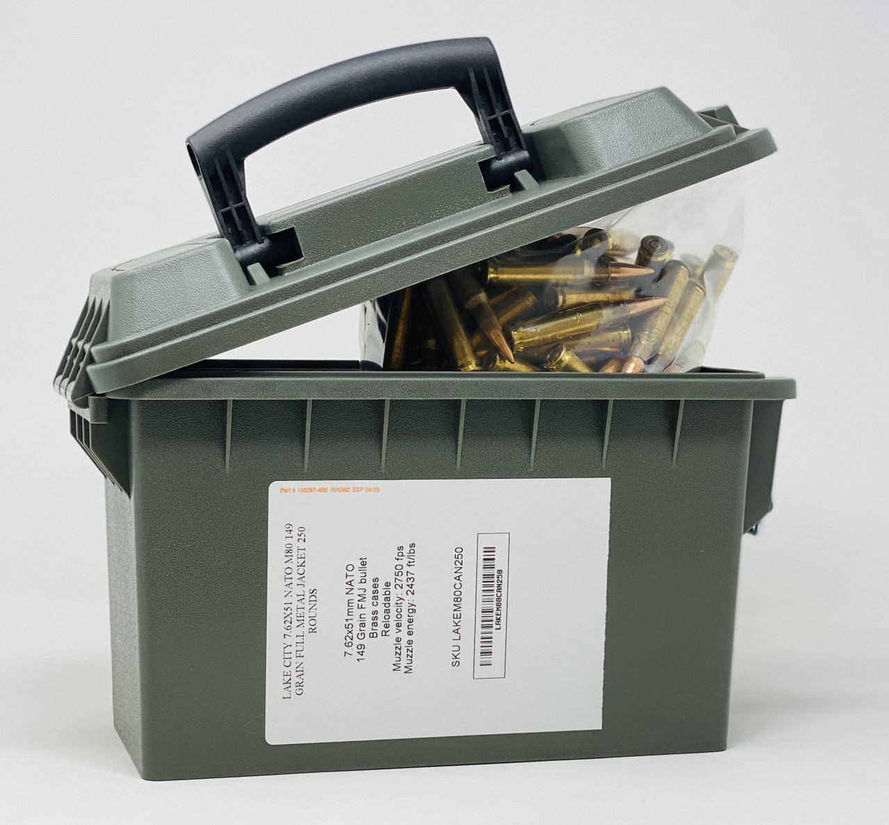 Lake City 7.62x51 NATO M80 Ammunition 149 grain Full Metal Jacket