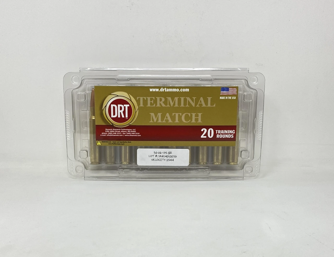 DRT 30-06 Ammunition DRT3006175 175 Grain Terminal Match Hollow Point ...