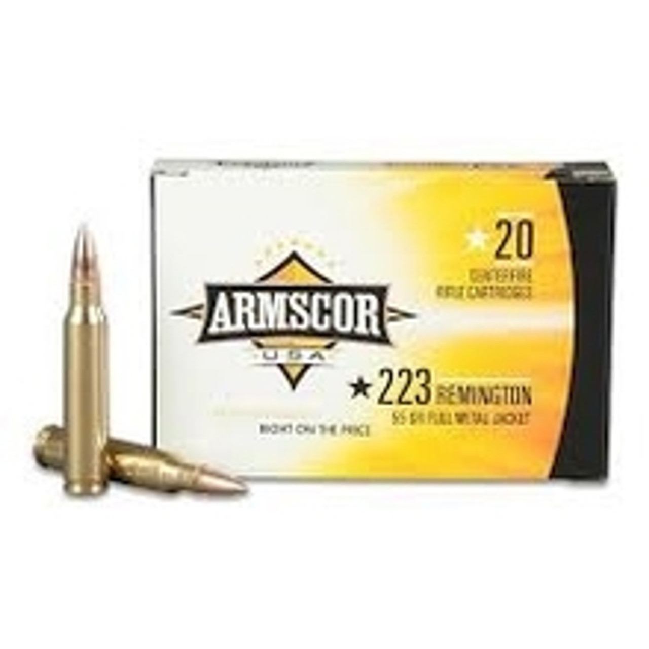 Armscor 223 Rem Ammunition Arm50163 62 Grain Full Metal Jacket 20 Rounds 