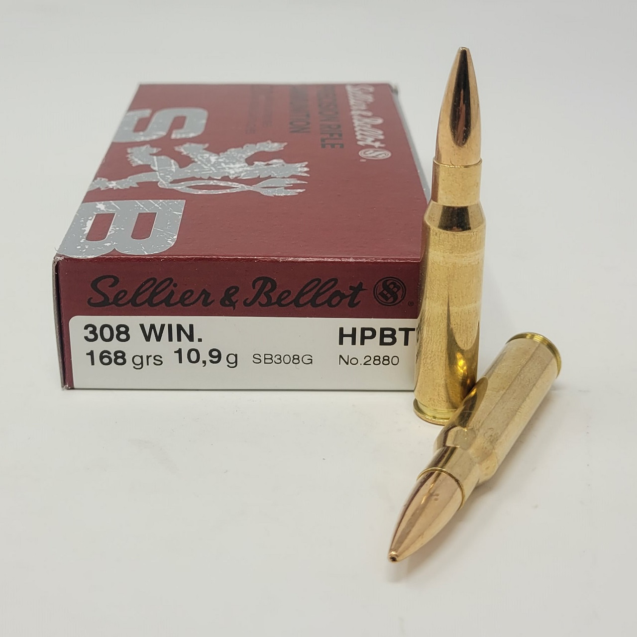 Sellier  Bellot 308 Win Ammunition SB308G 168 Grain Boat Tail Hollow Point  20 Rounds