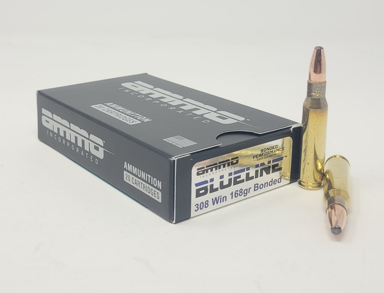 Ammo Inc 308 Win Ammunition Blueline AI308168BNDA20 168 Grain