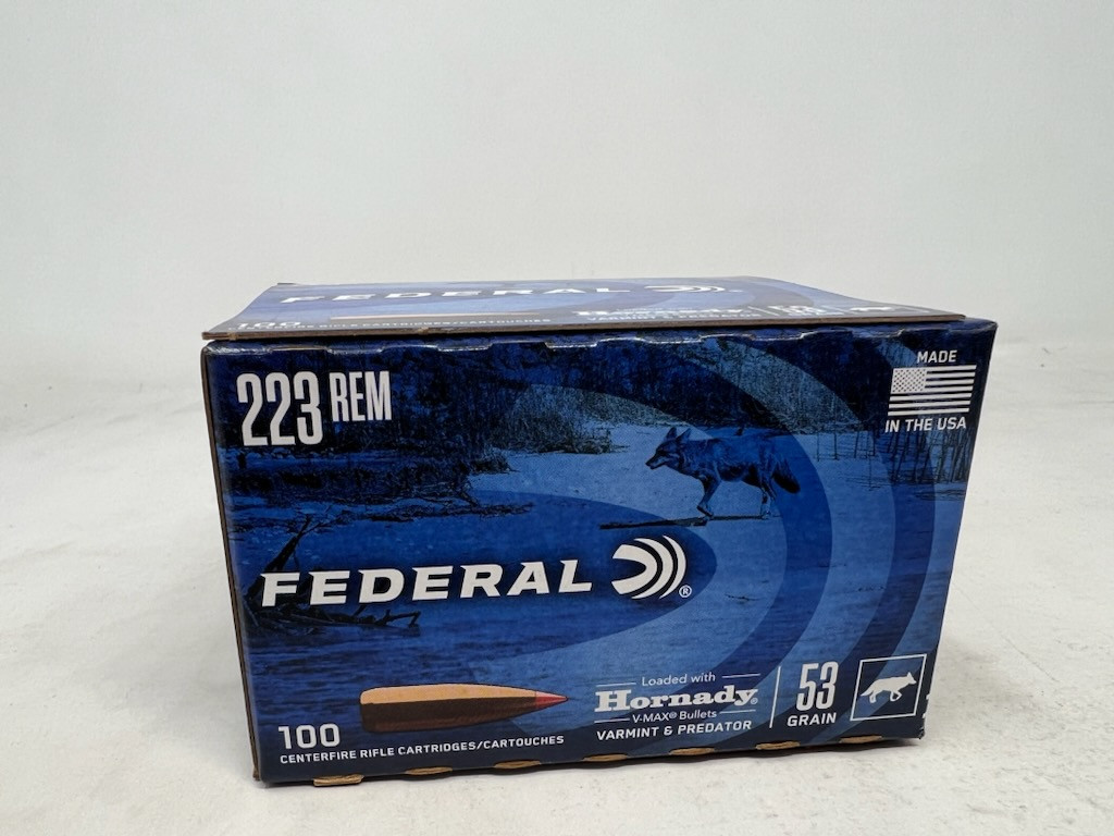 Federal 223 Remington Ammunition V223VM53B 53 Grain Hornady V-Max ...