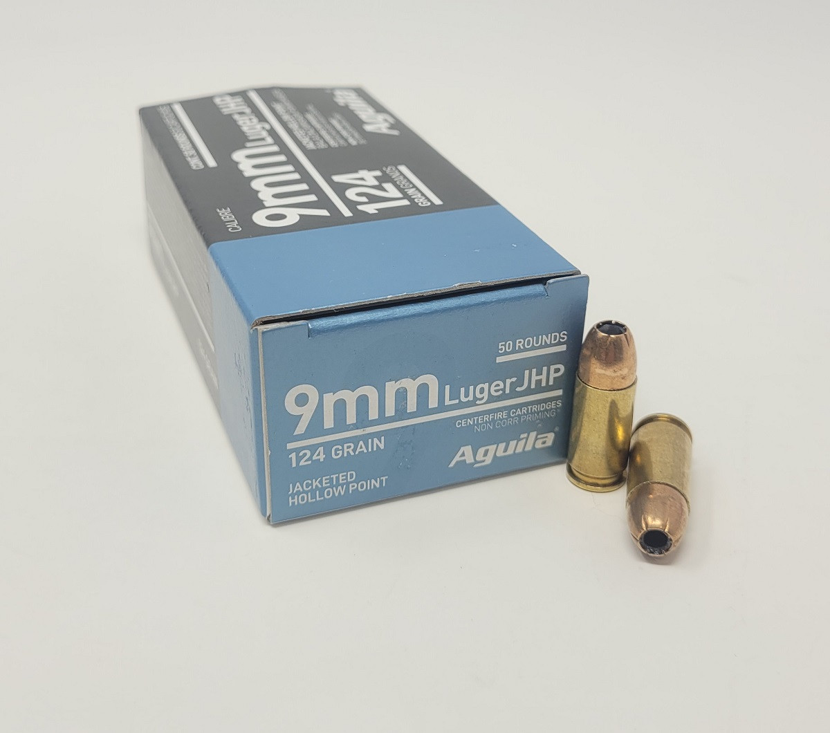 Aguila 9mm Ammunition 1E092125 124 Grain Jacketed Hollow Point 50 Rounds