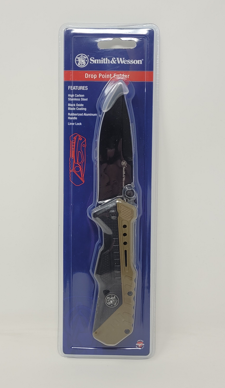 Smith & Wesson Assisted Opening Folding Knife SW1084303 3.5" Drop Point ...