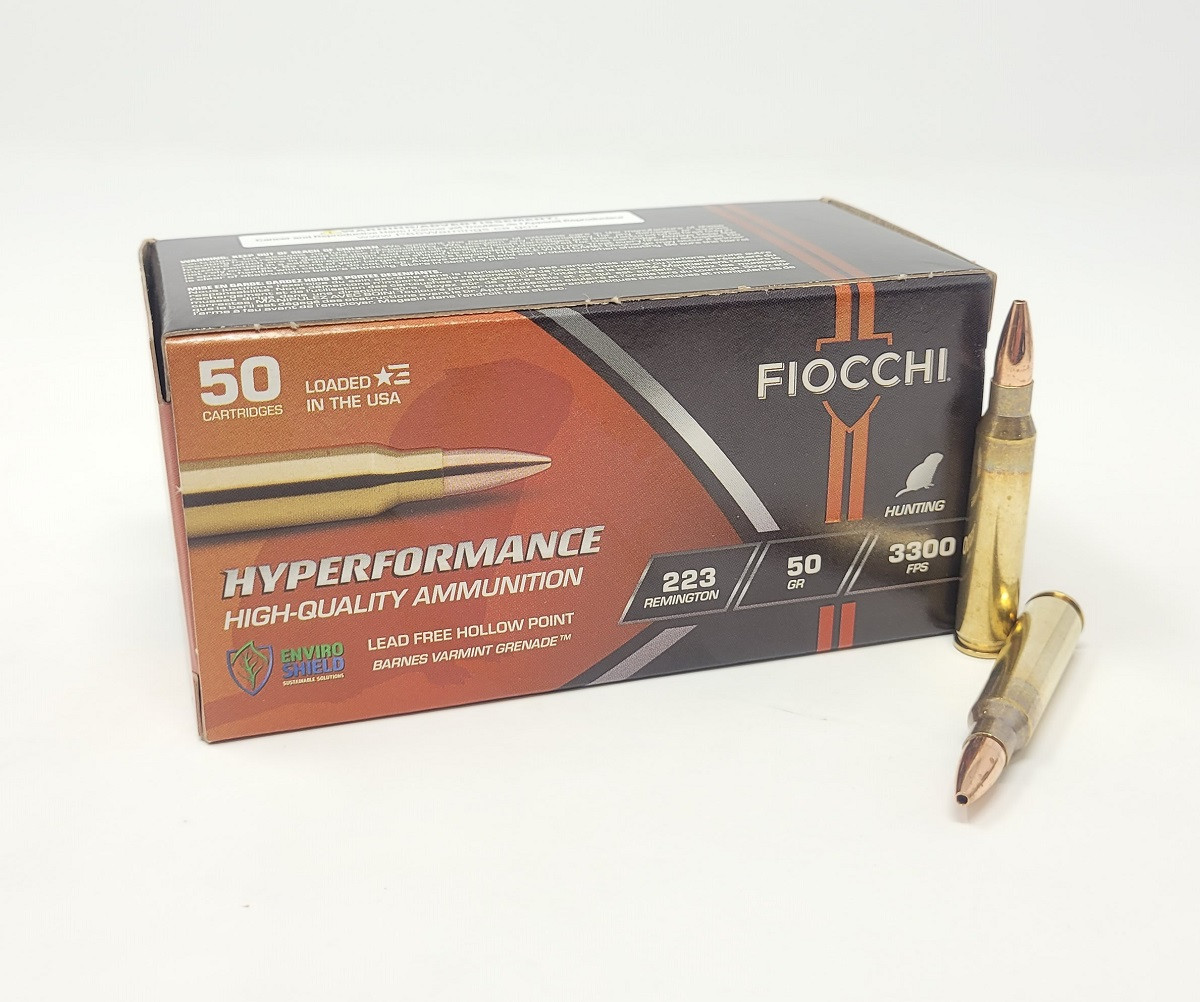 Fiocchi 223 Rem Ammunition Lead Free Hyperformance FI223VGNT 50 Grain ...