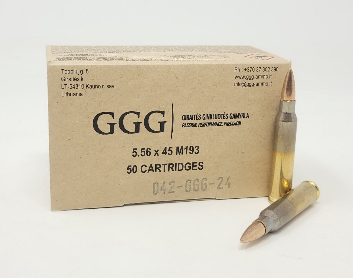 GGG 5.56x45mm NATO Ammunition GGG556FMJ50 55 Grain M193 Full Metal