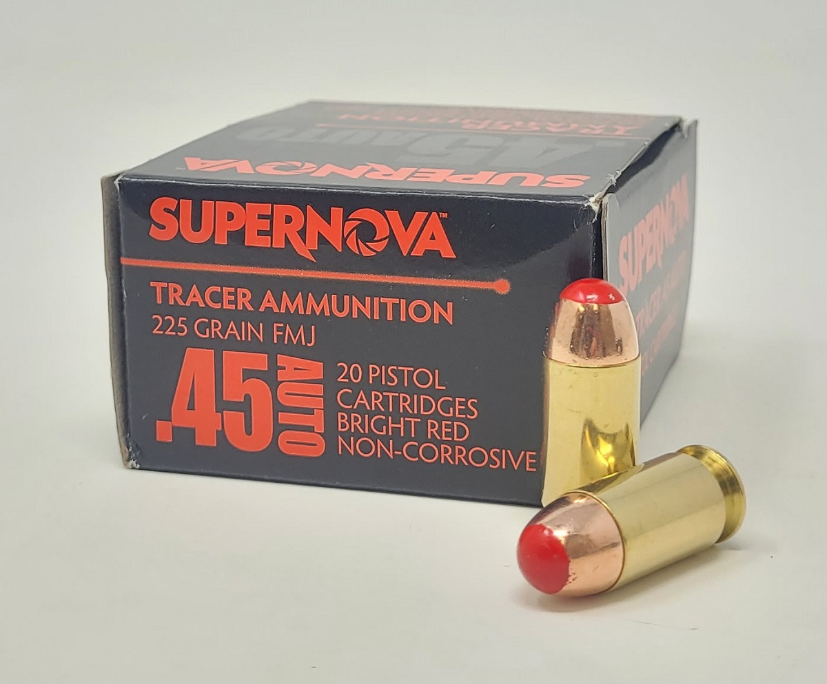 Supernova 45 Auto Ammunition PMSN45ACR 225 Grain Red Tracer Full