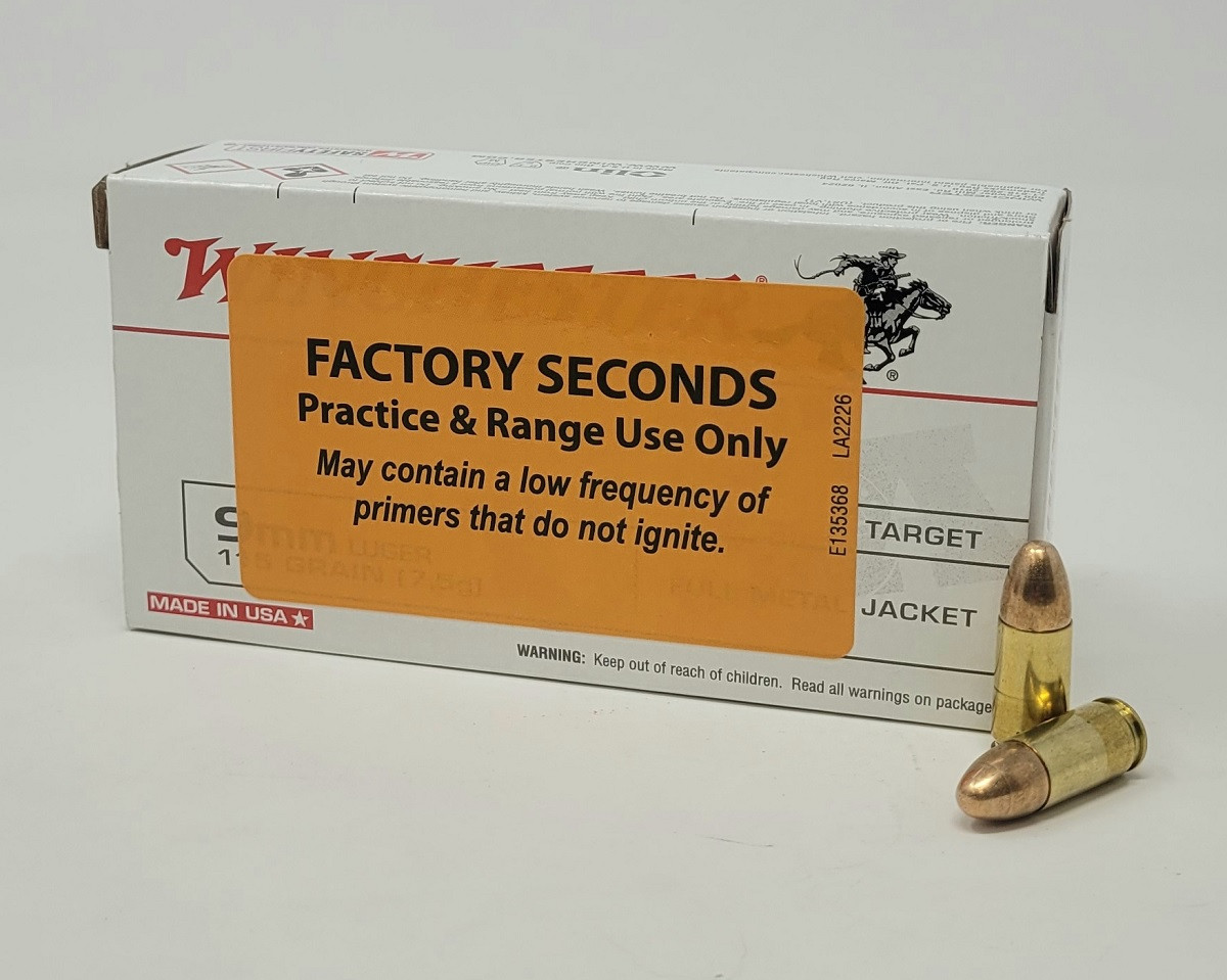 Winchester 9mm Ammunition Factory Seconds ZZQ4172B 115 Grain Full