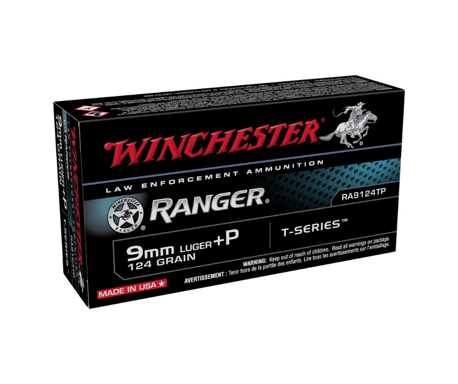 Winchester 9mm +P Ammunition Ranger T-Series RA9124TP 124 Grain