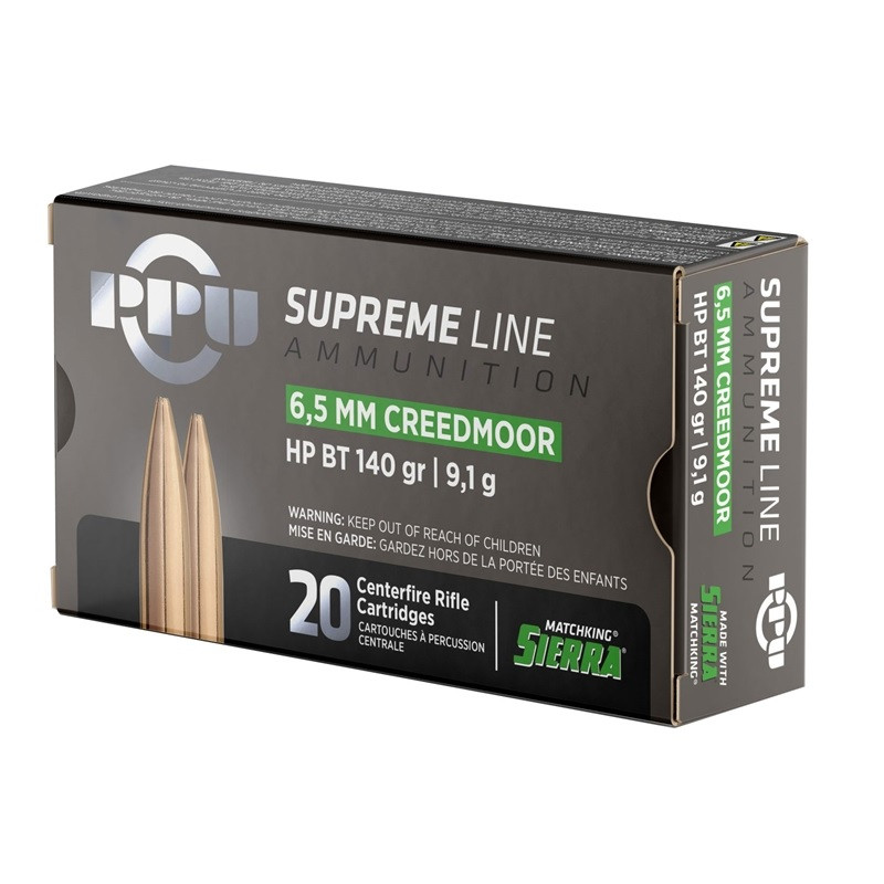 Prvi PPU 6.5mm Creedmoor Ammunition Supreme Line PPMK65C 140 Grain