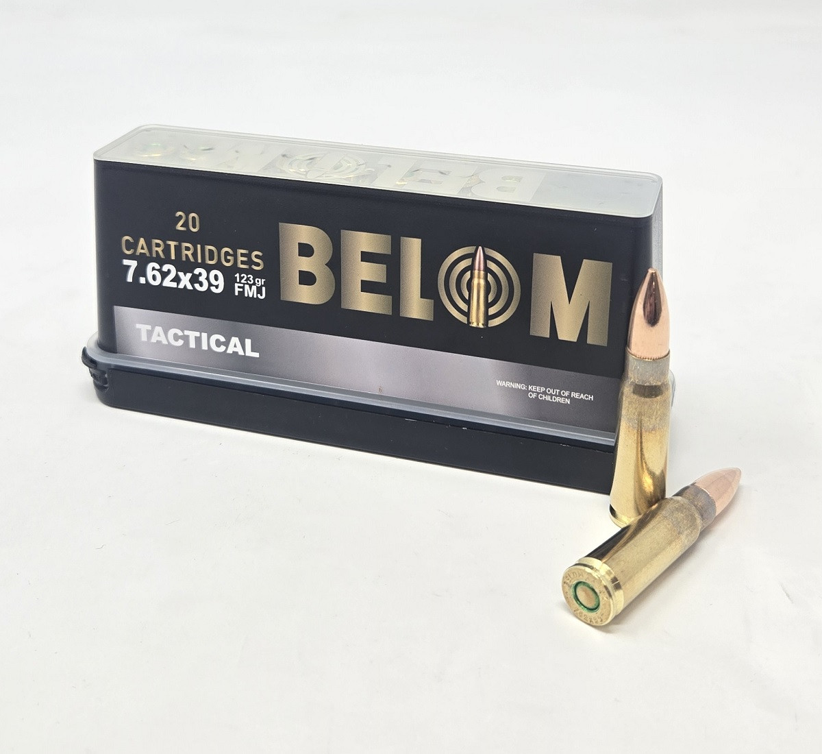 Belom 7.62x39 Ammunition BEL76239FMJ 123 Grain Full Metal Jacket