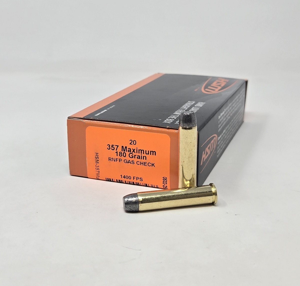 HSM 357 Maximum Ammunition HSM357MAX-3-N 180 Grain Round Nose Flat