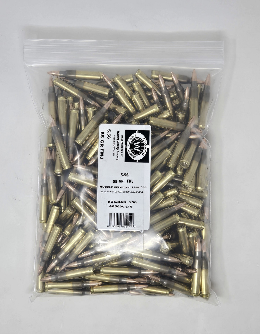 Wyoming Cartridge Company 5.56x45mm NATO Ammunition WCC556A250 55