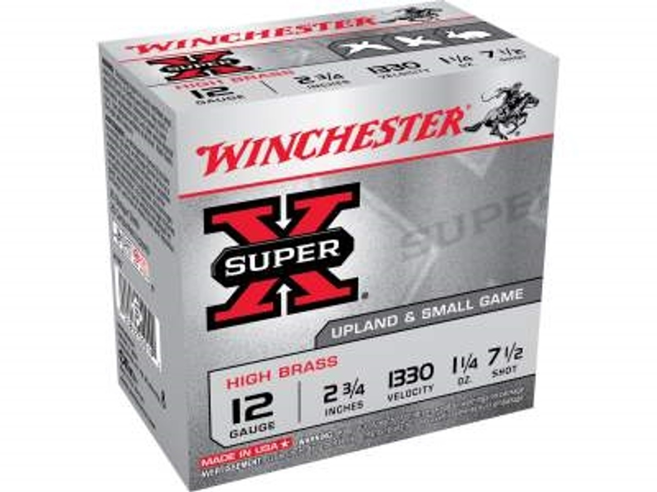 Winchester Super-X High Brass Upland Loads, 12 Gauge, 2 3/4, 1 1/4 oz., 25  Rounds - 159403, 12 Gauge Shells at Sportsman's Guide