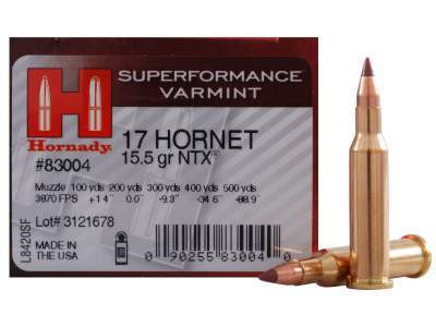 Hornady 17 Hornet Superformance Varmint #83004 15.5 gr NTX 25 per box