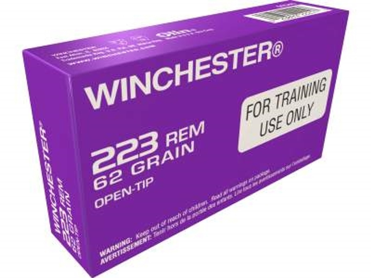 Winchester 223 Remington Ammunition Q3340 62 Grain Open Tip Purple