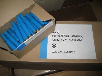【廃盤】ammo 1st demo DAG 7.62x51mm Ammunition SRT Plastic Training Ammo DM18A1B1 10