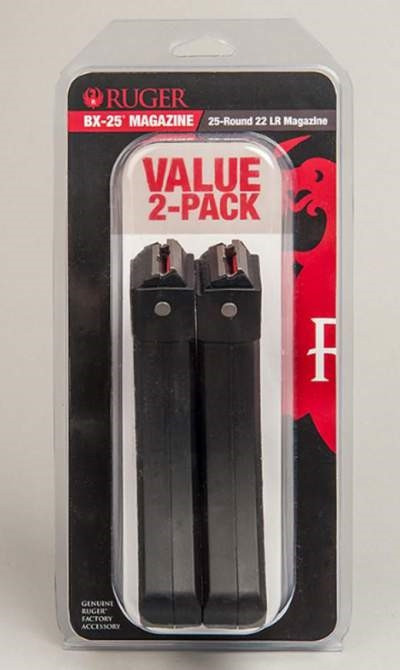 Ruger Magazine 10/22 R90548 BX-25 2 Pack Black Finish 25 round