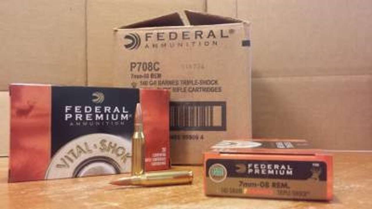 Federal 7mm 08 Vital Shok P708c 140 Gr Barnes Triple Shok Lead