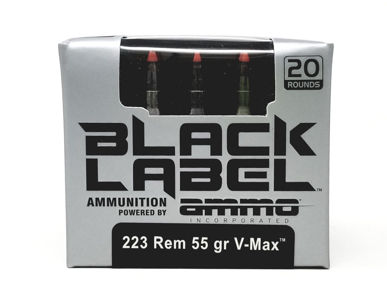 Ammo Inc 223 Rem Ammunition Black Label 223055VMXBL20 ...