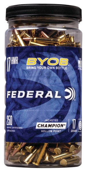 Federal 17 HMR Ammunition BYOB 770BTL250 17 Grain Jacketed Hollow Point ...