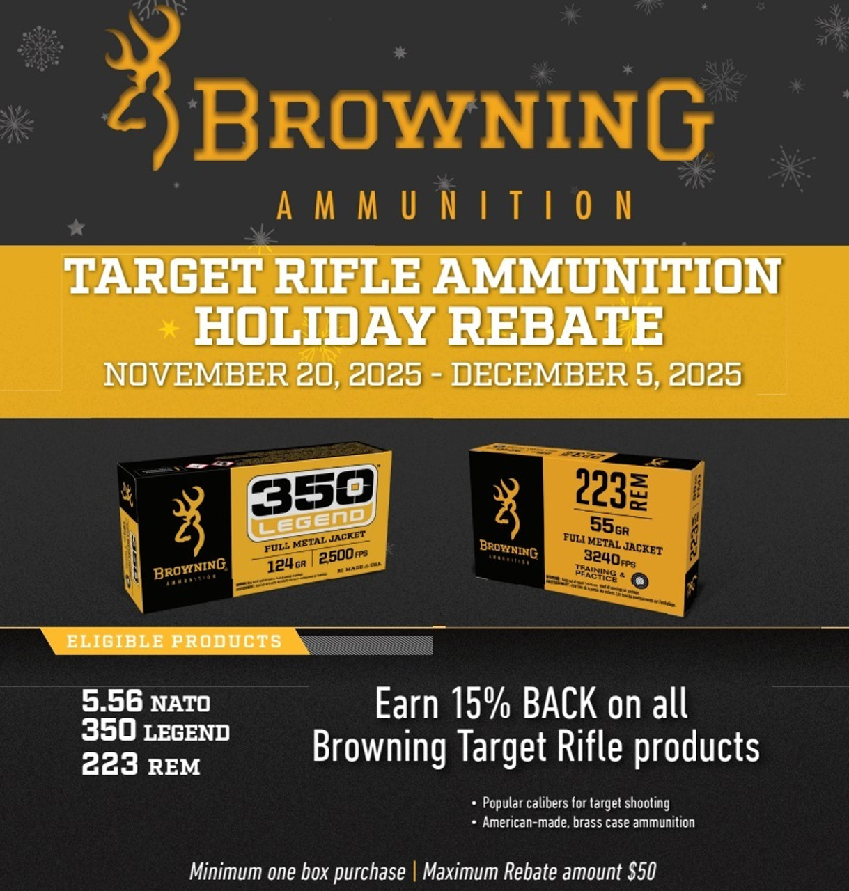 Browning Target Rifle Holiday Rebate