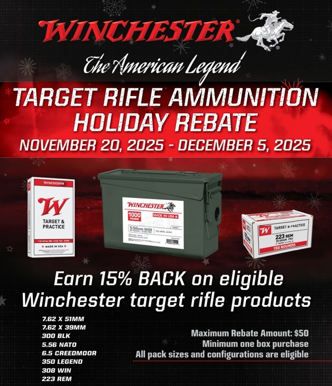 Winchester Target Rifle Ammunition Holiday Rebate