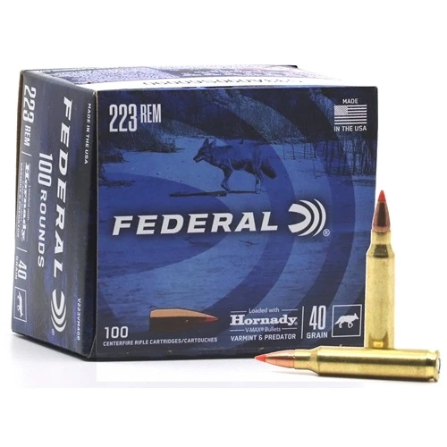 Federal 223 Remington Ammunition V223VM53B 53 Grain Hornady V-Max ...