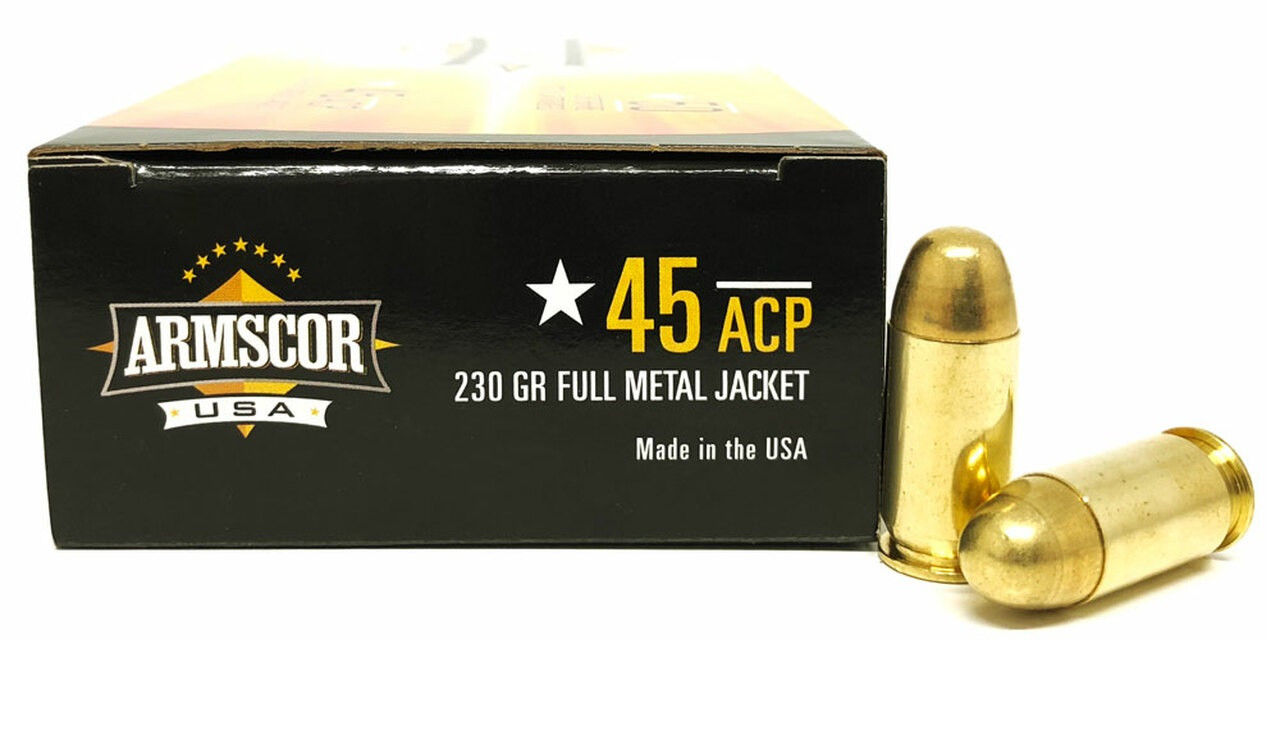 PMC 45 Auto Ammunition Bronze PMC45A 230 Grain Full Metal Jacket CASE ...