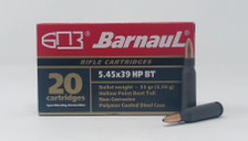 Barnaul 5.45x39mm Ammunition 55 Grain Hollow Point Steel Cased 20 Rounds