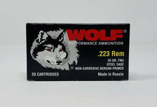 Wolf 223 Rem Ammunition Performance 55 Grain Full Metal Jacket 20 Rounds