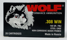 Wolf 308 Win Polyformance Ammunition 150 Grain Full Metal Jacket 20 Rounds