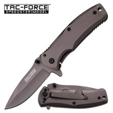 Tac-Force Titanium Coated Grey Spring Assisted Knife TF848