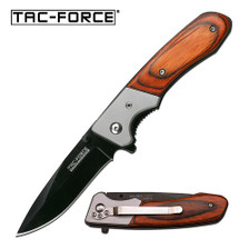 Tac-Force Pakkawood Overlay Handle Spring Assisted Knife TF469
