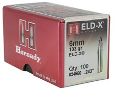 Honady ELD-X 6mm (.243 Dia) Reloading Bullets H24450 103 Grain 100 Pieces