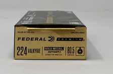 Federal 224 Valkyrie Ammunition Gold Medal GM224VLKBH2 80.5 Berger Gold Medal Hollow Point 20 Rounds