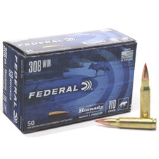 Federal 308 Win Ammunition Varmint & Predator V308VM110B 110 Grain Hornady V-Max 50 Rounds