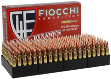 Fiocchi 223 Rem Ammunition 223ARD 55 Grain Full Metal Jacket Boat Tail CASE 1000 Rounds