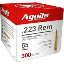 Aguila 223 Rem Ammunition 1E223108  55 Grain Full Metal Jacket Bulk Pack 300 Rounds
