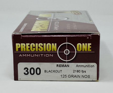Precision One 300 AAC Blackout Ammunition 196 *Reman* 125 Grain Nosler 20 Rounds