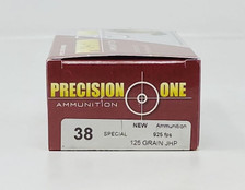 Precision One 38 Special Ammunition 125 Grain Jacketed Hollow Point 50 rounds
