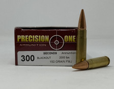 Precision One 300 Blackout Ammunition 150 Grain Full Metal Jacket 20 Rounds