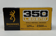 Browning 350 Legend Ammunition 192803501 124 Grain Full Metal Jacket 20 Rounds