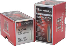 Hornady 22 Cal (.224 Dia) Reloading Bullets 80 Grain 22831 ELD Match 100 Pieces