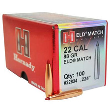Hornady 22 Cal (.224 Dia) Reloading Bullets 88 Grain 22834 ELD Match 100 Pieces