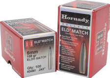 Hornady 6mm (.243 Dia) Reloading Bullets 108 Grain 24561 ELD Match 100 Pieces