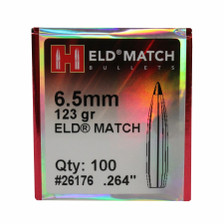 Hornady 6.5mm (.264 Dia) Reloading Bullets 26176 123 Grain ELD Match 100 Pieces